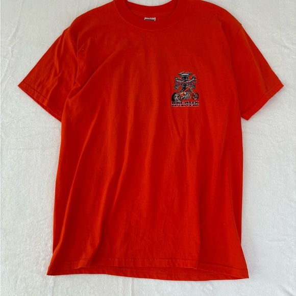 Vintage Choppers Bike week Chrome Orange Graphic T-Shirt Large - Picture 2 of 6